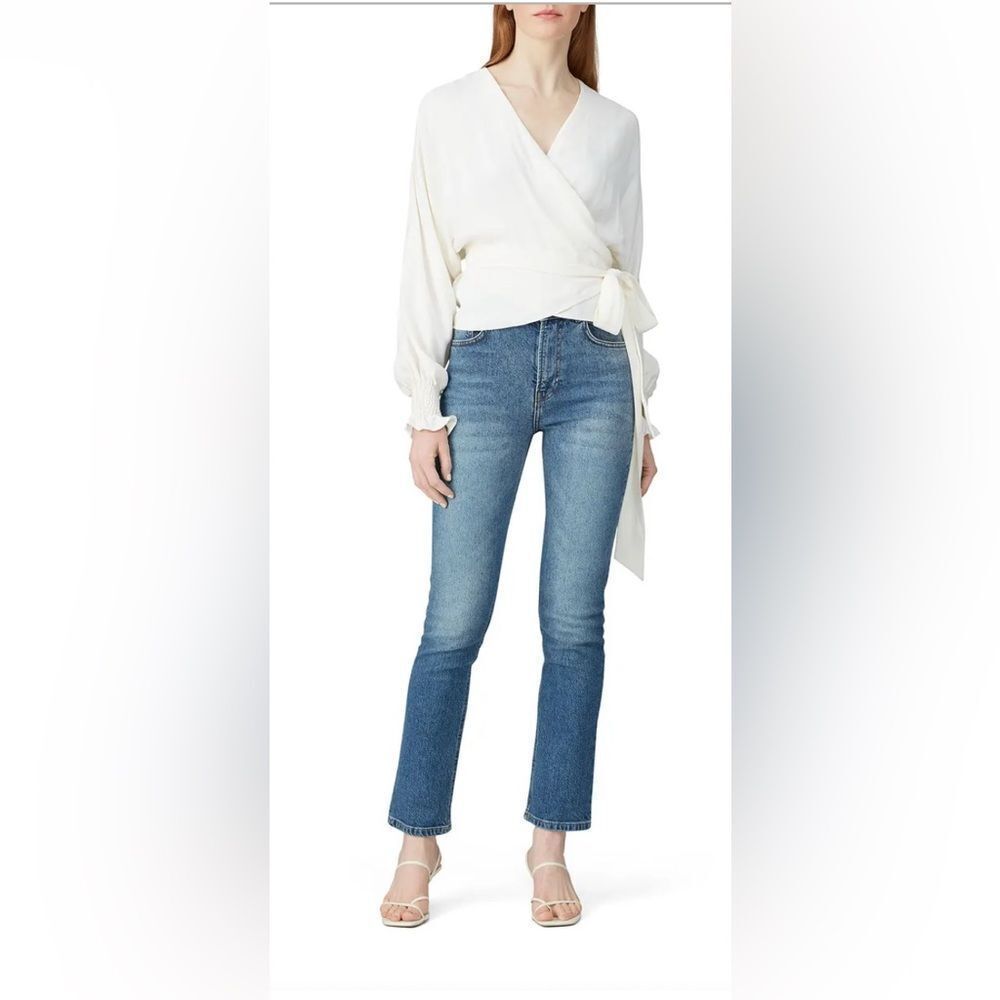 Charli Joni Long Sleeve Wrap Top Size 6